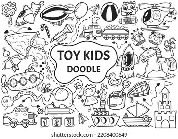 Collection of hand drawn children toy doodle