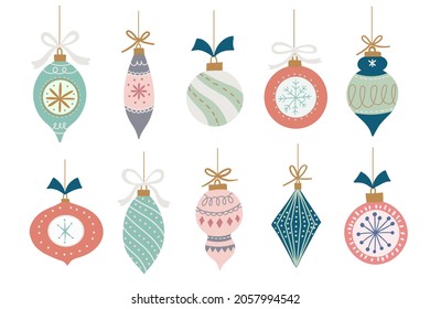 collection of hand drawn Christmas ornament. Vector illustration for Christmas cards and greeting cards.