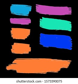 Collection Of Hand Drawn Colorful Dirty Brushes. Blue Artistic Dirty Canva. Watercolour Grunge Graphic. Yellow Brush Paint. Watercolor Background. Green Distress Wallpaper. Brush Banner.