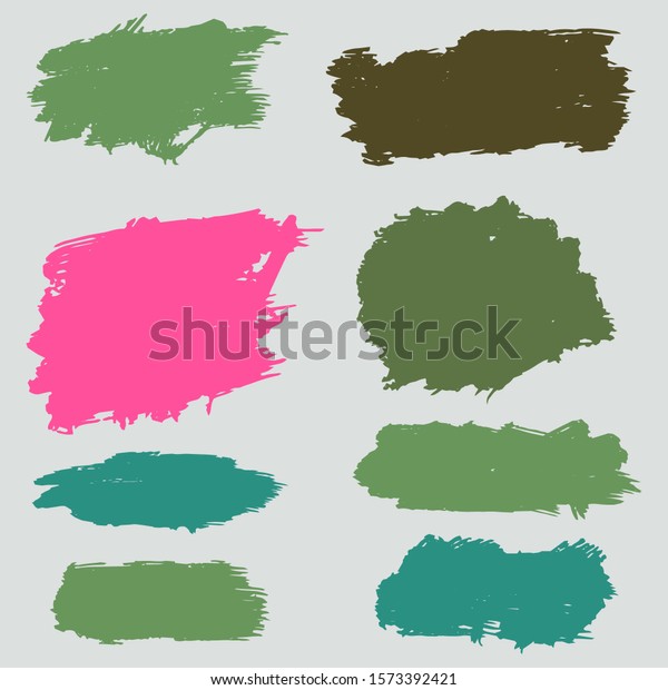 Collection Hand Drawn Colorful Dirty Brushes Stock Vector (Royalty Free ...