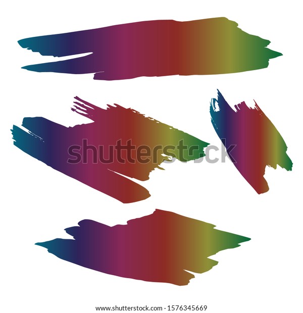 Collection Hand Drawn Colorful Dirty Brushes Stock Vector (Royalty Free ...