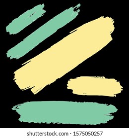 Collection Of Hand Drawn Colorful Distress Brushes. Dirty Art Paint. Ink Grunge Design. Batik Brush. Watercolor Painting. Blue Distress Wallpaper. Splash Banner.