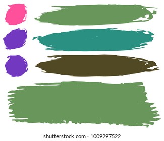 Collection of hand drawn colorful grunge brushes. Vector Grunge Brushes. Dirty Artistic Design Elements. Creative Design Elements. Rainbow background. Distress Frame, Logo, Banner, Wallpaper.