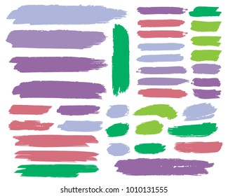 Collection of hand drawn colorful grunge brushes. Vector Grunge Brushes. Dirty Artistic Design Elements. Creative Design Elements. Rainbow background. Distress Frame, Logo, Banner, Wallpaper.