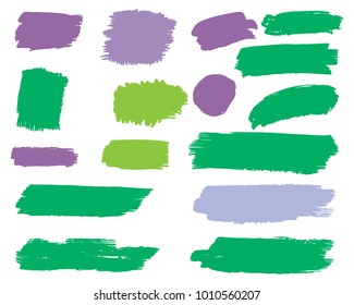 Collection of hand drawn colorful grunge brushes. Vector Grunge Brushes. Dirty Artistic Design Elements. Creative Design Elements. Rainbow background. Distress Frame, Logo, Banner, Wallpaper.