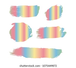 Collection of hand drawn colorful grunge brushes. Vector Grunge Brushes. Dirty Artistic Design Elements. Creative Design Elements. Rainbow background. Distress Frame, Logo, Banner, Wallpaper.