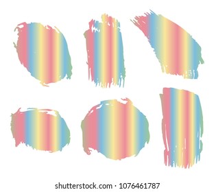 Collection of hand drawn colorful grunge brushes. Vector Grunge Brushes. Dirty Artistic Design Elements. Creative Design Elements. Rainbow background. Distress Frame, Logo, Banner, Wallpaper.