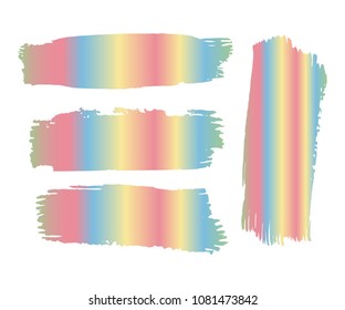 Collection of hand drawn colorful grunge brushes. Vector Grunge Brushes. Dirty Artistic Design Elements. Creative Design Elements. Rainbow background. Distress Frame, Logo, Banner, Wallpaper.