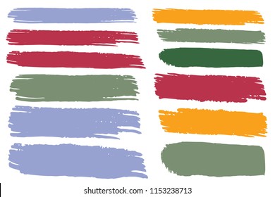 Collection of hand drawn colorful grunge brushes. Vector Grunge Brushes. Dirty Artistic Design Elements. Creative Design Elements. Rainbow background. Distress Frame, Logo, Banner, Wallpaper.