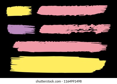 Collection of hand drawn colorful grunge brushes. Vector Grunge Brushes. Dirty Artistic Design Elements. Creative Design Elements. Rainbow background. Distress Frame, Logo, Banner, Wallpaper.