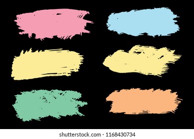 Collection of hand drawn colorful grunge brushes. Vector Grunge Brushes. Dirty Artistic Design Elements. Creative Design Elements. Rainbow background. Distress Frame, Logo, Banner, Wallpaper.