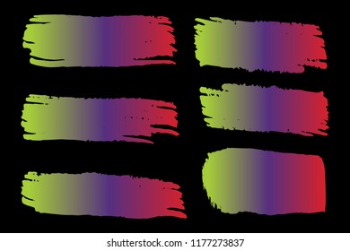 Collection of hand drawn colorful grunge brushes. Vector Grunge Brushes. Dirty Artistic Design Elements. Creative Design Elements. Rainbow background. Distress Frame, Logo, Banner, Wallpaper.