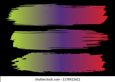 Collection of hand drawn colorful grunge brushes. Vector Grunge Brushes. Dirty Artistic Design Elements. Creative Design Elements. Rainbow background. Distress Frame, Logo, Banner, Wallpaper.
