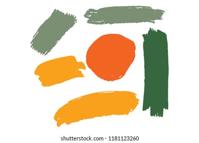Collection of hand drawn colorful grunge brushes. Vector Grunge Brushes. Dirty Artistic Design Elements. Creative Design Elements. Rainbow background. Distress Frame, Logo, Banner, Wallpaper.