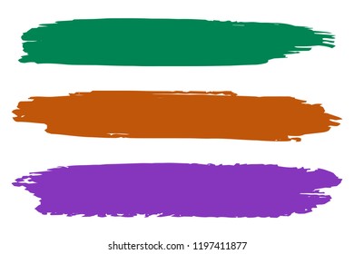 Collection of hand drawn colorful grunge brushes. Vector Grunge Brushes. Dirty Artistic Design Elements. Creative Design Elements. Rainbow background. Distress Frame, Logo, Banner, Wallpaper.