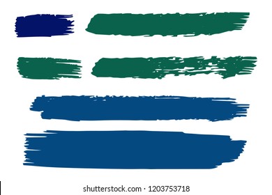 Collection of hand drawn colorful grunge brushes. Vector Grunge Brushes. Dirty Artistic Design Elements. Creative Design Elements. white background. Distress Frame, Logo, Banner, Wallpaper.
