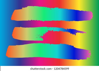 Collection of hand drawn colorful grunge brushes. Vector Grunge Brushes. Dirty Artistic Design Elements. Creative Design Elements. Rainbow background. Distress Frame, Logo, Banner, Wallpaper.