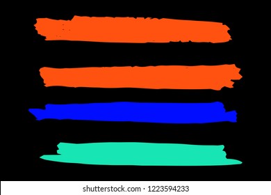 Collection of hand drawn colorful grunge brushes. Vector Grunge Brushes. Dirty Artistic Design Elements. Creative Design Elements. Rainbow background. Distress Frame, Logo, Banner, Wallpaper.