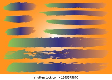 Collection of hand drawn colorful grunge brushes. Vector Grunge Brushes. Dirty Artistic Design Elements. Creative Design Elements. Rainbow background. Distress Frame, Logo, Banner, Wallpaper.