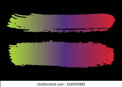 Collection of hand drawn colorful grunge brushes. Vector Grunge Brushes. Dirty Artistic Design Elements. Creative Design Elements. Rainbow background. Distress Frame, Logo, Banner, Wallpaper.