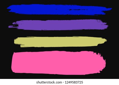 Collection of hand drawn colorful grunge brushes. Vector Grunge Brushes. Dirty Artistic Design Elements. Creative Design Elements. Rainbow background. Distress Frame, Logo, Banner, Wallpaper.
