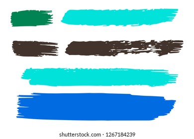 Collection of hand drawn colorful grunge brushes. Vector Grunge Brushes. Dirty Artistic Design Elements. Creative Design Elements. Rainbow background. Distress Frame, Logo, Banner, Wallpaper.