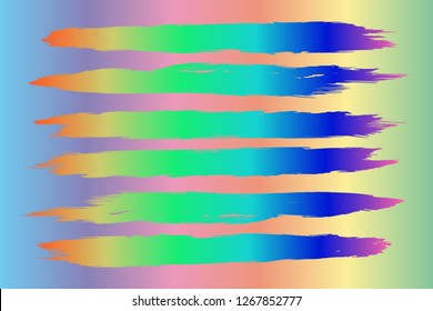 Collection of hand drawn colorful grunge brushes. Vector Grunge Brushes. Dirty Artistic Design Elements. Creative Design Elements. Rainbow background. Distress Frame, Logo, Banner, Wallpaper.