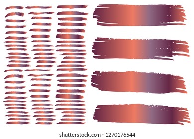 Collection of hand drawn colorful grunge brushes. Vector Grunge Brushes. Dirty Artistic Design Elements. Creative Design Elements. Rainbow background. Distress Frame, Logo, Banner, Wallpaper.