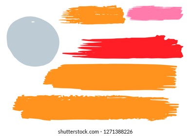 Collection of hand drawn colorful grunge brushes. Vector Grunge Brushes. Dirty Artistic Design Elements. Creative Design Elements. Rainbow background. Distress Frame, Logo, Banner, Wallpaper.