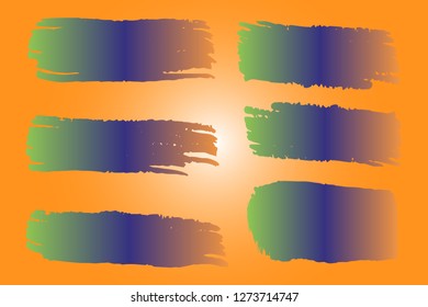 Collection of hand drawn colorful grunge brushes. Vector Grunge Brushes. Dirty Artistic Design Elements. Creative Design Elements. Rainbow background. Distress Frame, Logo, Banner, Wallpaper.