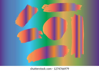Collection of hand drawn colorful grunge brushes. Vector Grunge Brushes. Dirty Artistic Design Elements. Creative Design Elements. Rainbow background. Distress Frame, Logo, Banner, Wallpaper.