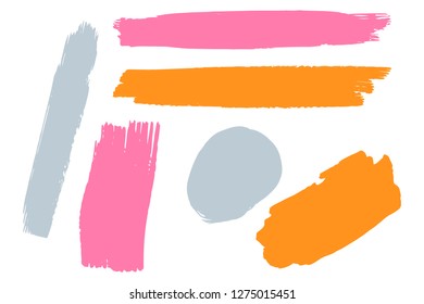 Collection of hand drawn colorful grunge brushes. Vector Grunge Brushes. Dirty Artistic Design Elements. Creative Design Elements. Rainbow background. Distress Frame, Logo, Banner, Wallpaper.