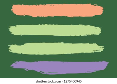 Collection of hand drawn colorful grunge brushes. Vector Grunge Brushes. Dirty Artistic Design Elements. Creative Design Elements. Rainbow background. Distress Frame, Logo, Banner, Wallpaper.