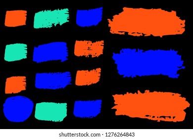 Collection of hand drawn colorful grunge brushes. Vector Grunge Brushes. Dirty Artistic Design Elements. Creative Design Elements. Rainbow background. Distress Frame, Logo, Banner, Wallpaper.