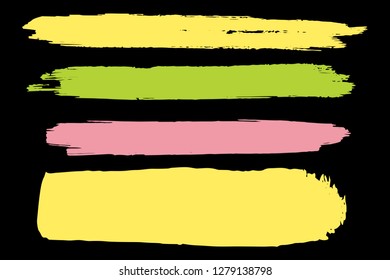 Collection of hand drawn colorful grunge brushes. Vector Grunge Brushes. Dirty Artistic Design Elements. Creative Design Elements. Rainbow background. Distress Frame, Logo, Banner, Wallpaper.
