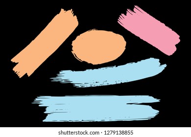 Collection of hand drawn colorful grunge brushes. Vector Grunge Brushes. Dirty Artistic Design Elements. Creative Design Elements. Rainbow background. Distress Frame, Logo, Banner, Wallpaper.