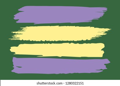 Collection of hand drawn colorful grunge brushes. Vector Grunge Brushes. Dirty Artistic Design Elements. Creative Design Elements. Rainbow background. Distress Frame, Logo, Banner, Wallpaper.
