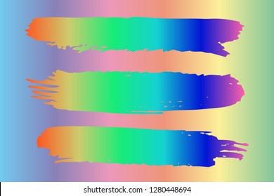 Collection of hand drawn colorful grunge brushes. Vector Grunge Brushes. Dirty Artistic Design Elements. Creative Design Elements. Rainbow background. Distress Frame, Logo, Banner, Wallpaper.