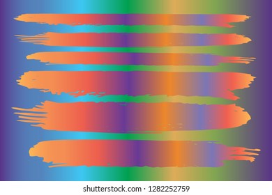 Collection of hand drawn colorful grunge brushes. Vector Grunge Brushes. Dirty Artistic Design Elements. Creative Design Elements. Rainbow background. Distress Frame, Logo, Banner, Wallpaper.