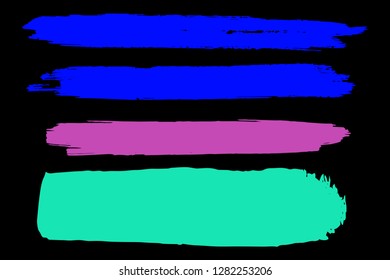 Collection of hand drawn colorful grunge brushes. Vector Grunge Brushes. Dirty Artistic Design Elements. Creative Design Elements. Rainbow background. Distress Frame, Logo, Banner, Wallpaper.
