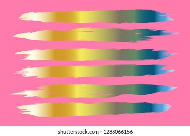 Collection of hand drawn colorful grunge brushes. Vector Grunge Brushes. Dirty Artistic Design Elements. Creative Design Elements. Rainbow background. Distress Frame, Logo, Banner, Wallpaper.