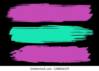 Collection of hand drawn colorful grunge brushes. Vector Grunge Brushes. Dirty Artistic Design Elements. Creative Design Elements. Rainbow background. Distress Frame, Logo, Banner, Wallpaper.