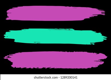 Collection of hand drawn colorful grunge brushes. Vector Grunge Brushes. Dirty Artistic Design Elements. Creative Design Elements. Rainbow background. Distress Frame, Logo, Banner, Wallpaper.