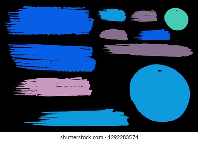 Collection of hand drawn colorful grunge brushes. Vector Grunge Brushes. Dirty Artistic Design Elements. Creative Design Elements. Rainbow background. Distress Frame, Logo, Banner, Wallpaper.