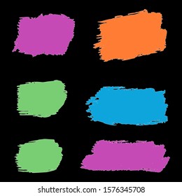 Collection Of Hand Drawn Colorful Grunge Brushes. White Hard Grunge. Watercolour Grunge Design. Pink Batik Brush. Watercolor Drawing. Yellow Distress frame. Brush Graffiti.