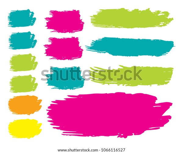 Collection Hand Drawn Colorful Grunge Brushes Stock Vector Royalty Free 1066116527 Shutterstock 