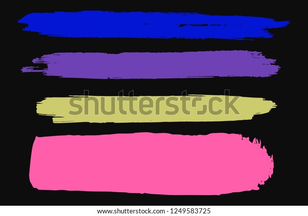 Collection Hand Drawn Colorful Grunge Brushes Stock Vector Royalty Free 1249583725 Shutterstock 