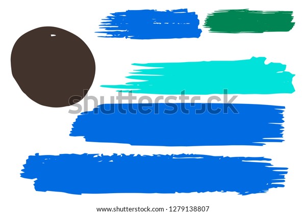 Collection Hand Drawn Colorful Grunge Brushes Stock Vector Royalty Free 1279138807 Shutterstock 