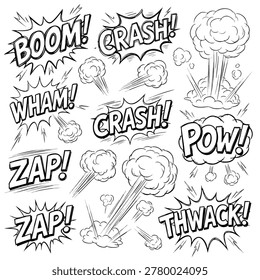 Collection hand drawn comic
