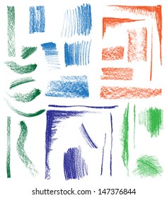 collection of hand drawn crayon shapes
